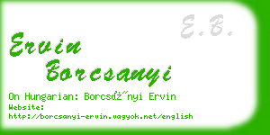 ervin borcsanyi business card